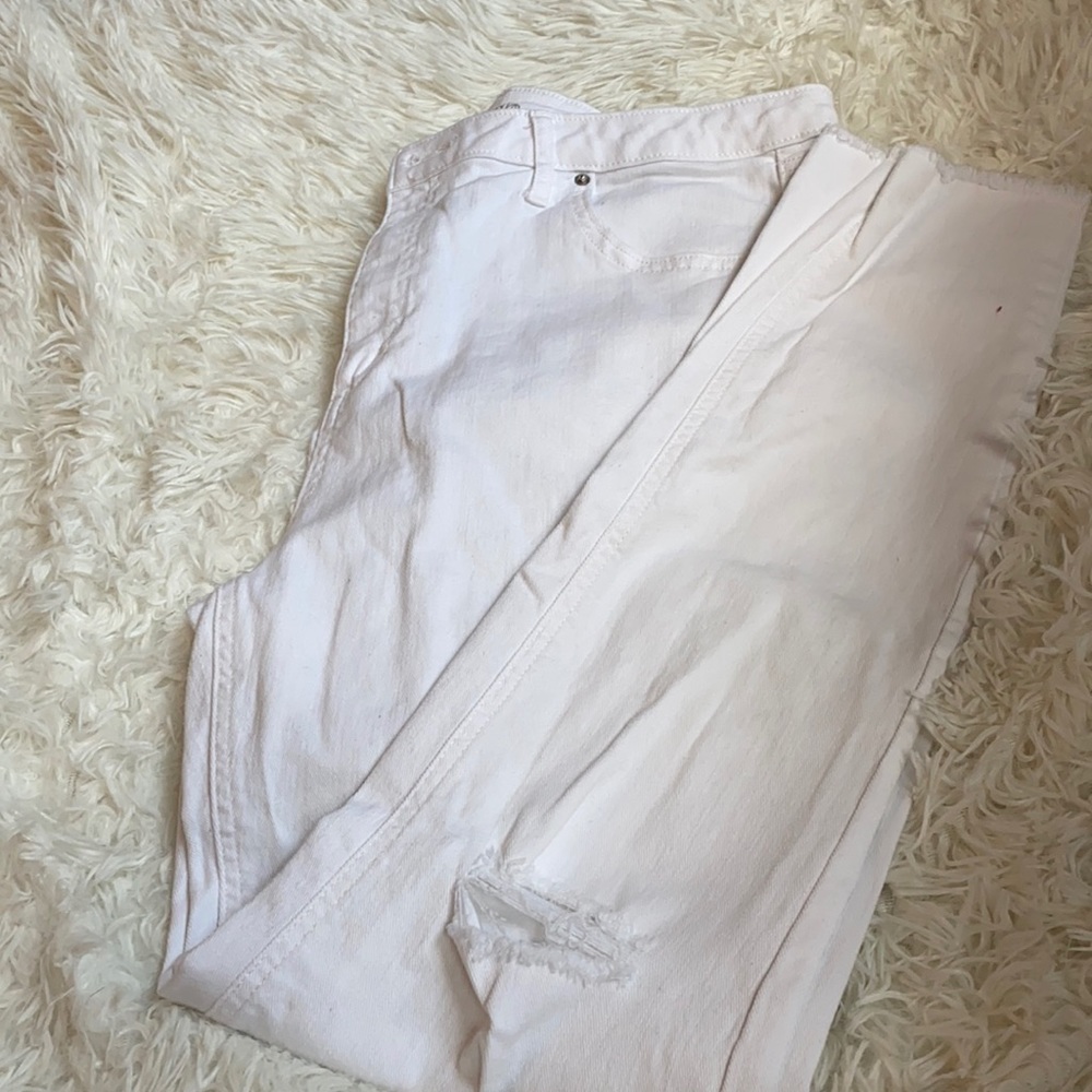 Wild fable high rise skinny white distressed jeans